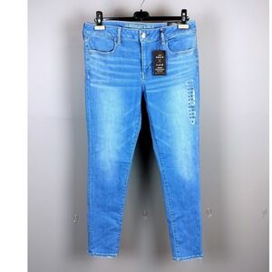 NWT American Eagle Super Stretch Jegging 14 Blue Low Rise Skindigo Denim Pants